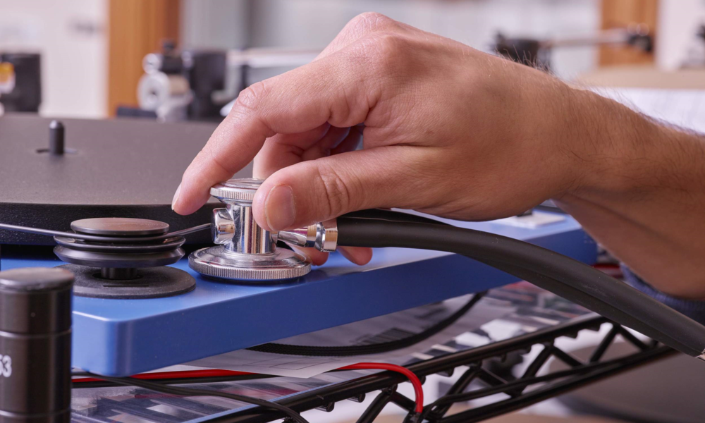 Stethoscope being used at final inspection