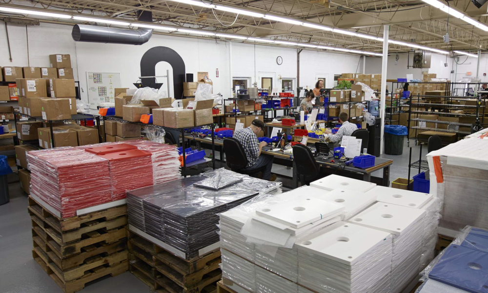 Overall view of the assembly line